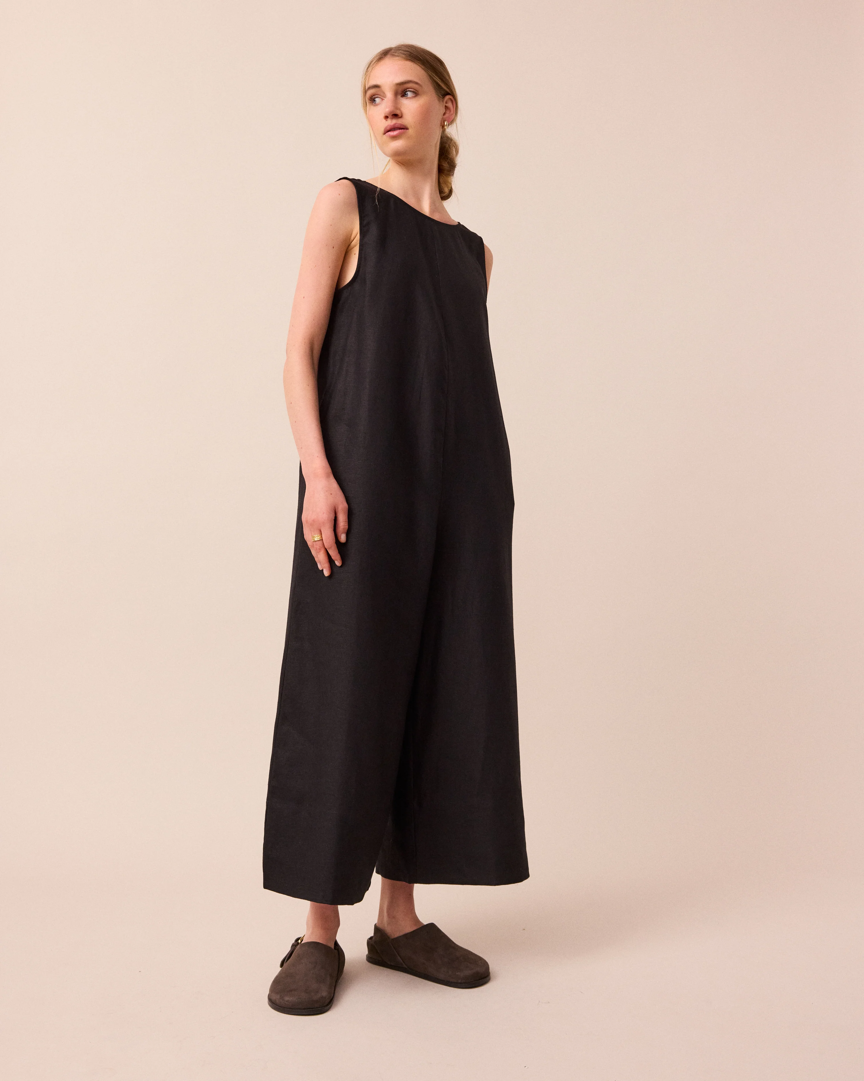 Vivienne Black Linen Jumpsuit - Image 3