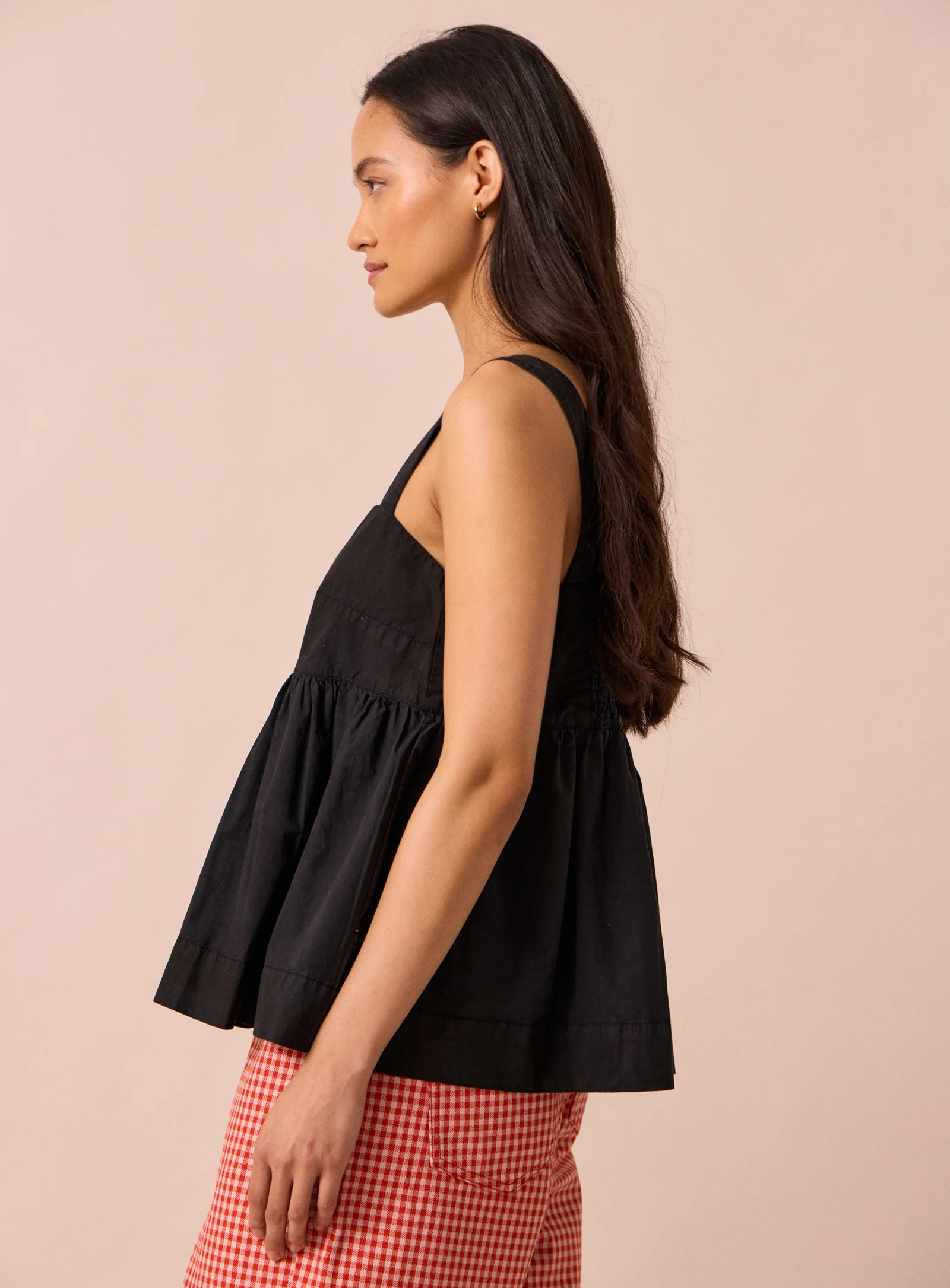 Zuri Black Cotton Poplin Top - Image 3